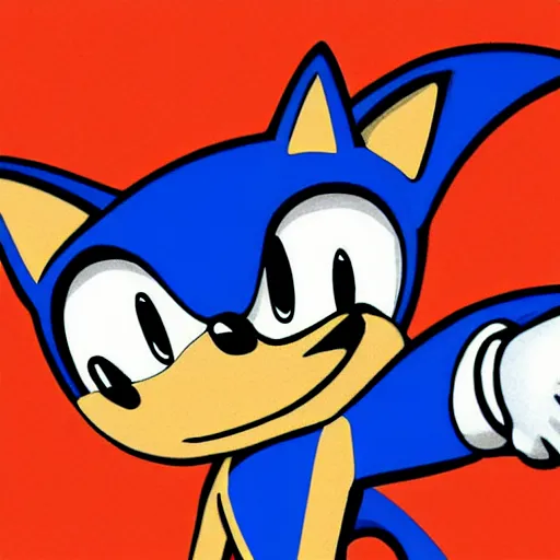 Image similar to sonic the hedgehog, in the style of sega genesis, cartoon, illustration by jean giruad
