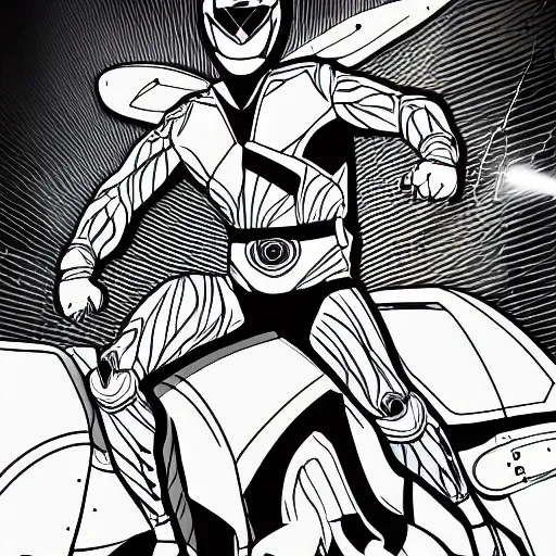 Image similar to line art concept of a new power ranger