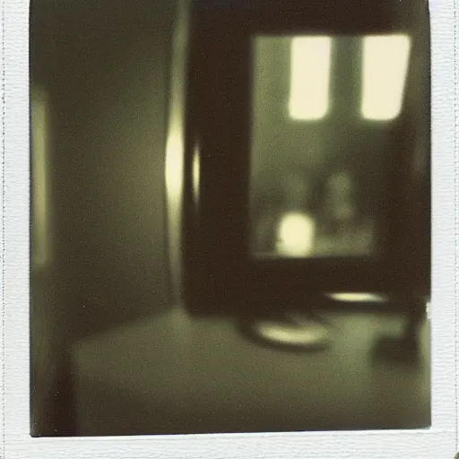 Image similar to polaroid taken by shadow in a mirror, lofi, retro