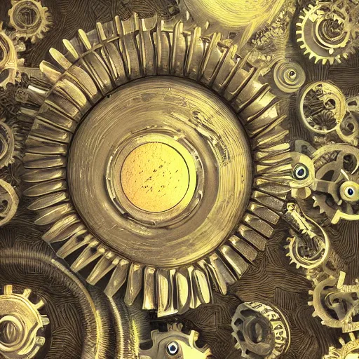 Image similar to neural network represented as gears and springs, trending on artstation, high quality digital art