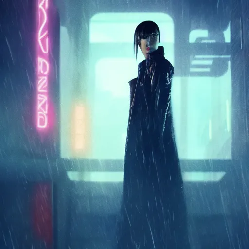 Prompt: kyrsten ritter on Blade Runner 2049, cyberpunk, aesthetic, 4k, artstation