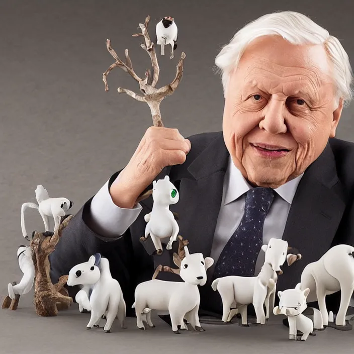 Image similar to David Attenborough, An anime Nendoroid of David Attenborough, figurine, detailed product photo