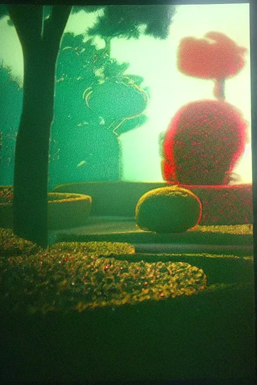 Image similar to ( ( ( ( ( a man happiness in the garden ) ) ) ) ) high details, volumetric fog, raytracing, back light, raymarching by andy warhol and bill sienkiewicz!!!!!!!!!!!!!!!!!!!!!!!!!!!!!!