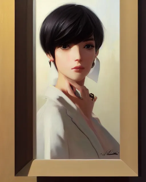 Prompt: A ultradetailed beautiful portrait panting of a stylish girl taking a selfie, Oil painting, by Ilya Kuvshinov, Greg Rutkowski and Makoto Shinkai