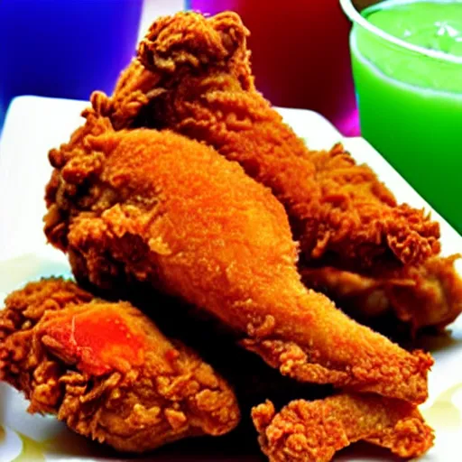 Image similar to fried chicken made of jello