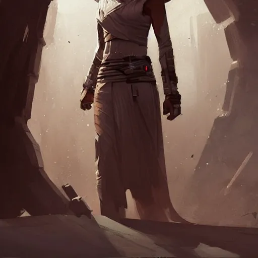 Image similar to beautiful female jedi, by greg rutkowski