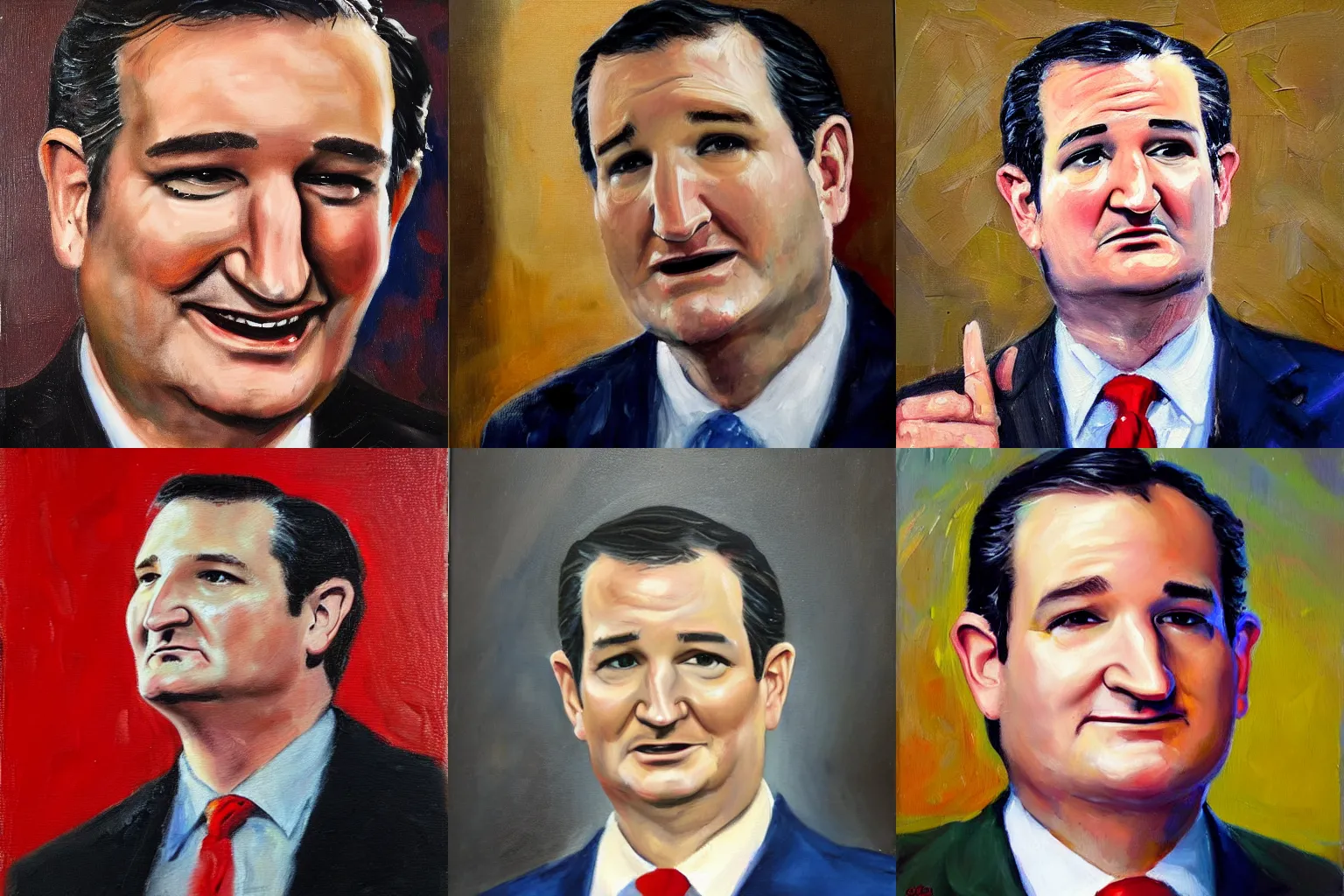 Prompt: ted cruz, invertebrate, oil painting