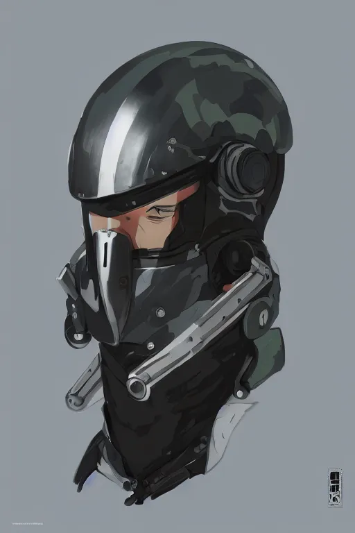 Image similar to robot ninja mask helmet metal gear solid training suit swat commando, aesthetic octane render, 8 k hd resolution, by ilya kuvshinov and cushart krentz and gilleard james, by carl warner and jim woodring, trending on artstation : 1. 5, sweet joy harmony color scheme