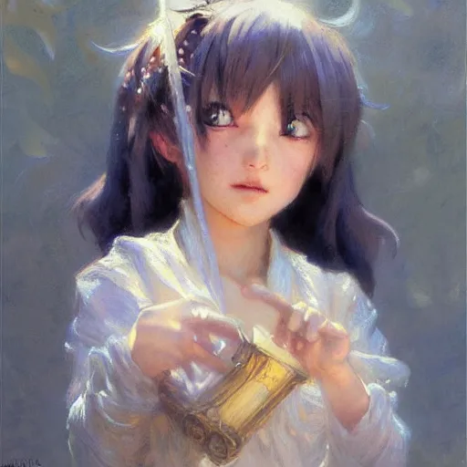 Image similar to cute anime girl faces, chibi art, painting gaston bussiere, craig mullins, j. c. leyendecker