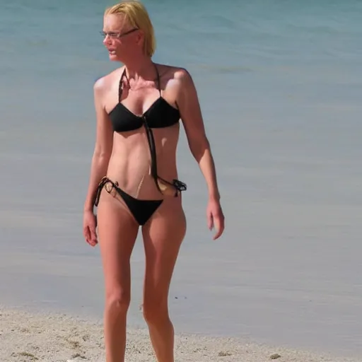 Prompt: walter white wearing a bikini