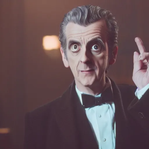 Image similar to still of the twelfth doctor in a martin scorsese movie, 8 0 mm film