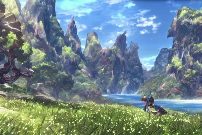 Prompt: Beautiful landscapes that will be in the next Xenoblade game.