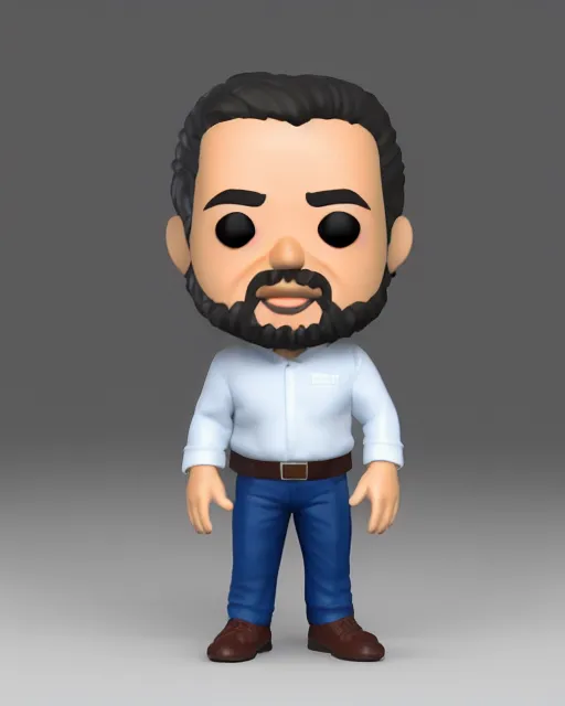 Image similar to full body 3d render of Luiz Lula Inácio da Silva as a funko pop, studio lighting, white background, blender, trending on artstation, 8k, highly detailed