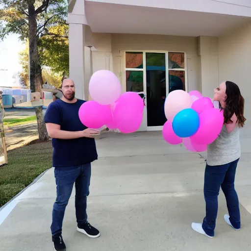 Prompt: gender reveal party at an abortion clinic