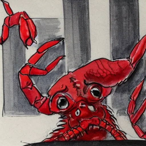 Image similar to alex jones courtroom sketch court trial dancing lobsters