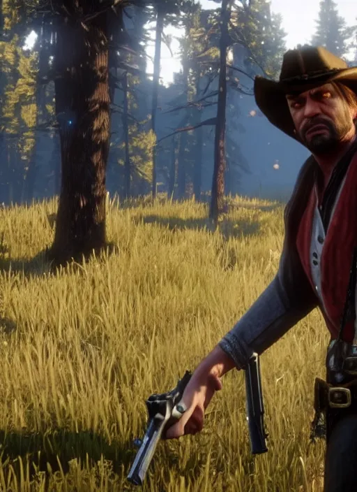 Image similar to film still of shaggy in red dead redemption 2 ( 2 0 1 8 video game )