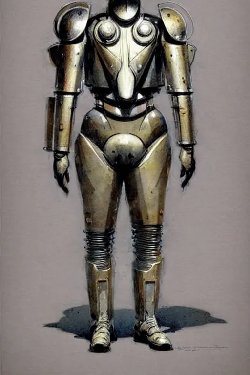 Image similar to ( ( ( ( ( 1 9 5 0 s retro future art deco exoskeleton armor design. muted colors. ) ) ) ) ) by jean - baptiste monge!!!!!!!!!!!!!!!!!!!!!!!!!!!!!!