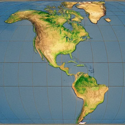 Image similar to The earth mapped onto a 2d surface