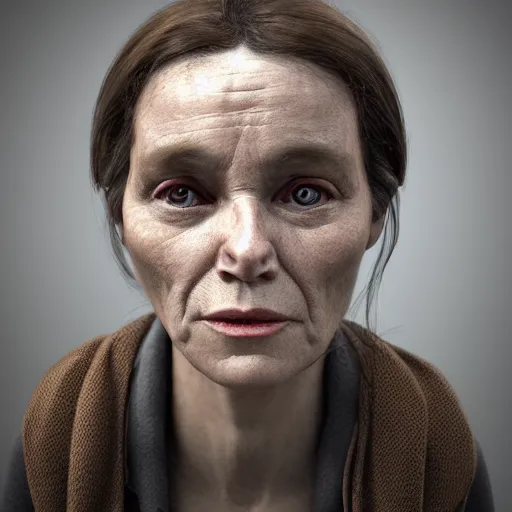Image similar to ugly woman portrait, photorealistic, octane render