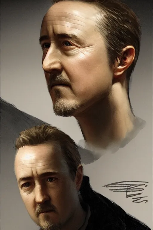 Image similar to edward norton's face in a boiled egg, highly detailed, dramatic lighting, concept art by caravaggio and greg rutkowski and artgerm