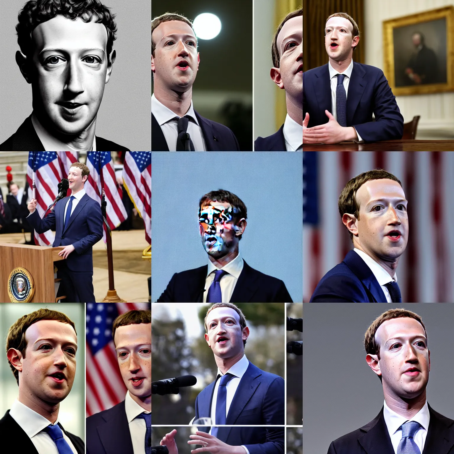 Prompt: mark zuckerberg as the president of the united states