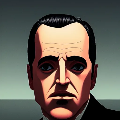 Image similar to face icon stylized minimalist the godfather, loftis, cory behance hd by jesper ejsing, by rhads, makoto shinkai and lois van baarle, ilya kuvshinov, rossdraws global illumination