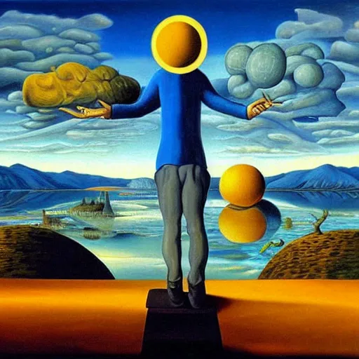 Image similar to a character by rob gonsalves and salvador dali