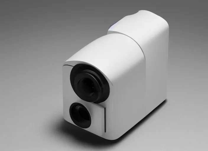 Prompt: orthographic view of minimalism camera designed by Dieter Rams, Naoto Fukasawa, designed by Apple, highly detailed, minimalism, front view, painting by Hirishi Yoshida