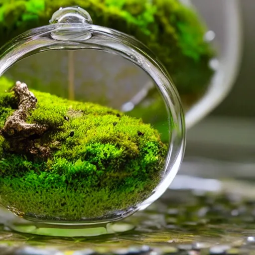 Image similar to moss terrarium beautiful 4 k close - up highly detailed stunning lighting