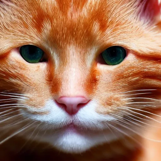 Image similar to photo of a human and orange tabby cat hybrid