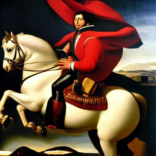 Image similar to Beautiful painting very detailled of Napoléon Bonaparte by Michelangelo Merisi da Caravaggio