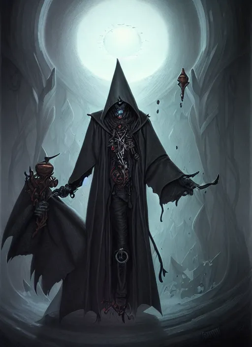 Image similar to pencil sketch of the necromancer, wearing a black cloak, by peter mohrbacher, hyper detailed, crisp