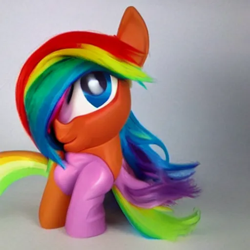 Image similar to mr. potato head riding rainbowdash pony