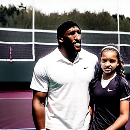 Image similar to ray lewis coaching high school girls tennis, promotional photograph