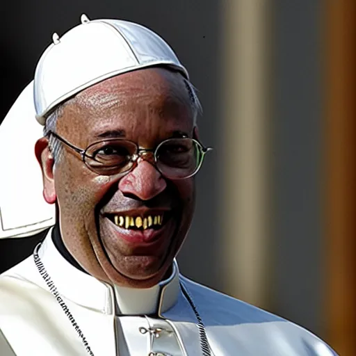 Prompt: black pope francis,