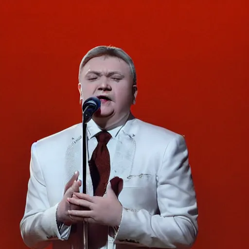 Prompt: mikhail gorsheniov is singing