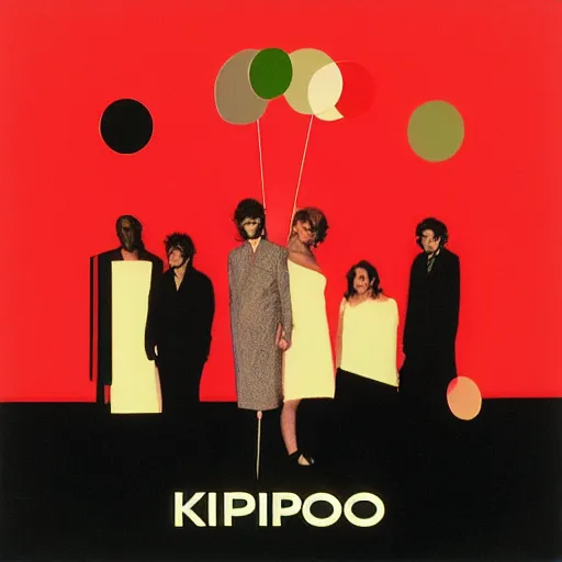 Prompt: album cover for a band named THE KIPINOS by peter saville and the designers republic and david carson