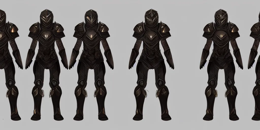 Prompt: armor concept design sheet