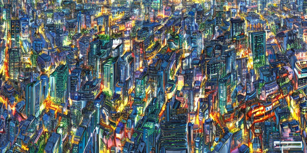 Prompt: hd anime cityscape, 4 k, stunning, full hd, wallpaper 2 k