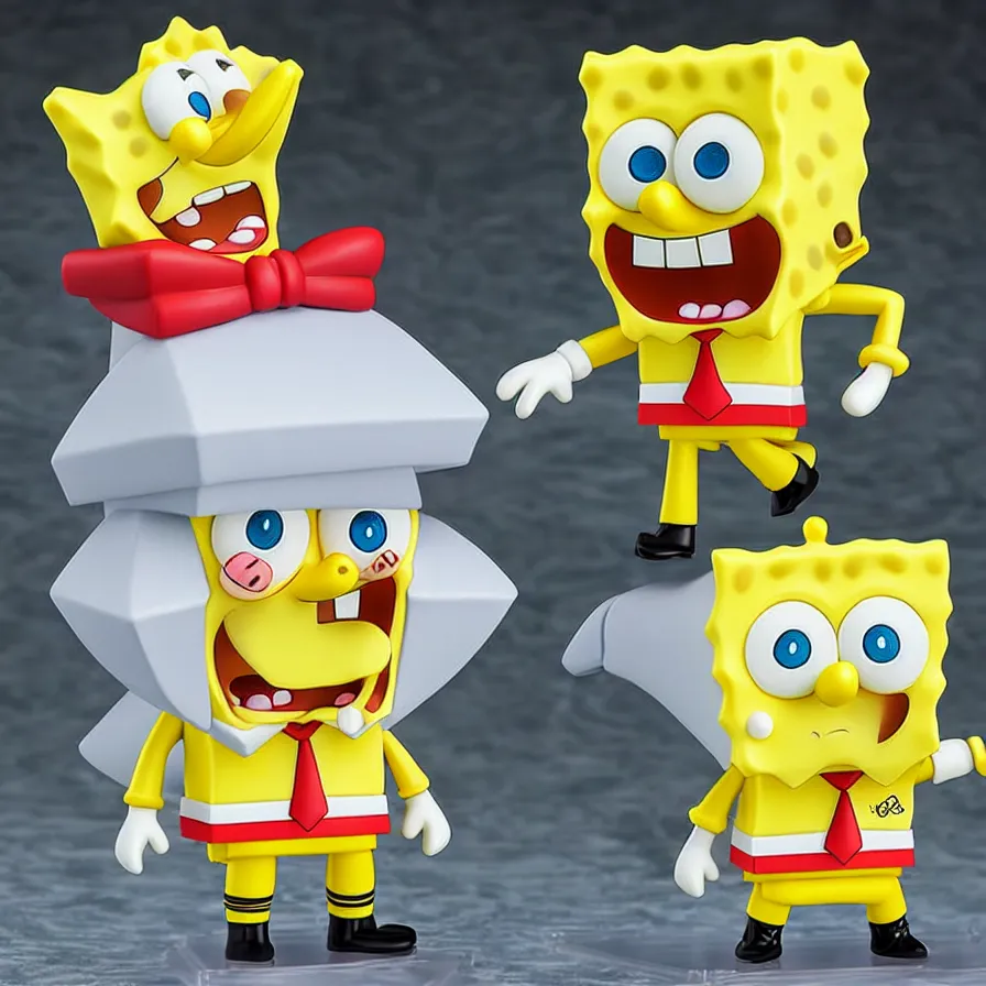 Image similar to spongebob, an anime nendoroid of spongebob, figurine, detailed product photo