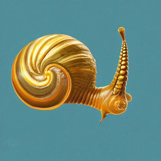 Image similar to A snail wearing a golden crown, high detail photo, 8k, digital art