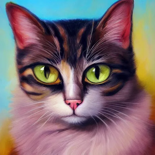 Prompt: painting of a cat by lilia alvarado, trending on artstation, 8 k