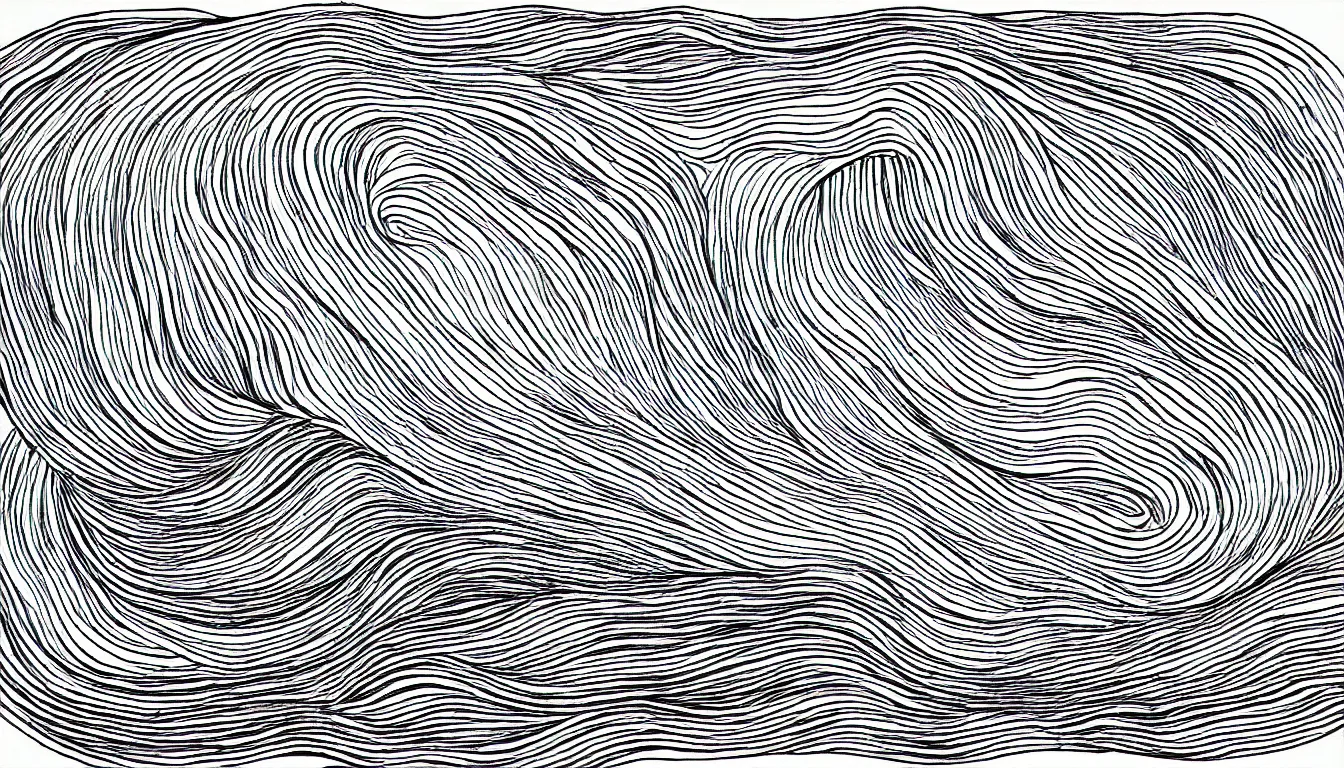 Prompt: ocean wave minimalist line drawing