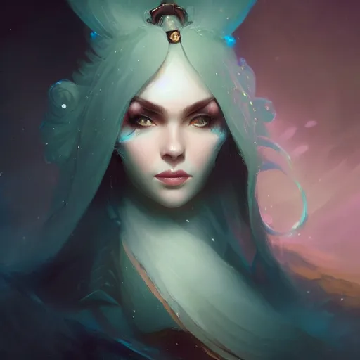 Image similar to beautiful grumpy girl, portrait, ice magic, dark hair and makeup, sharp focus, digital painting, matte fantasy painting, deviantart artstation, by jason felix, ivan aivazovsky, steve argyle, tyler jacobson, peter mohrbacher, cinema, masterpiece