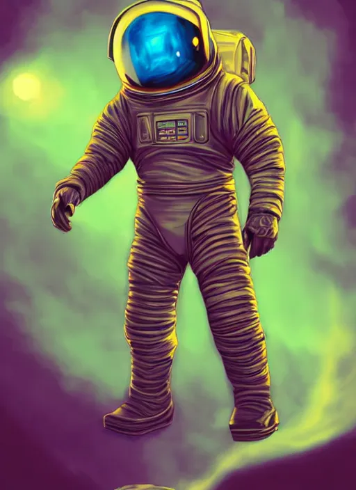 Prompt: Retro Astronaut Warrior, digital art, trending on Artstation