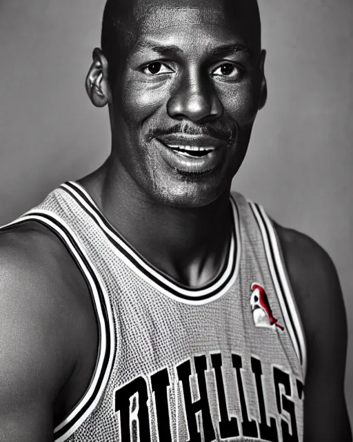 Prompt: photograph of michael jordan in a chicago bulls uniform at a national park, in the style of ansel adams. monochrome hdr, accurate facial details