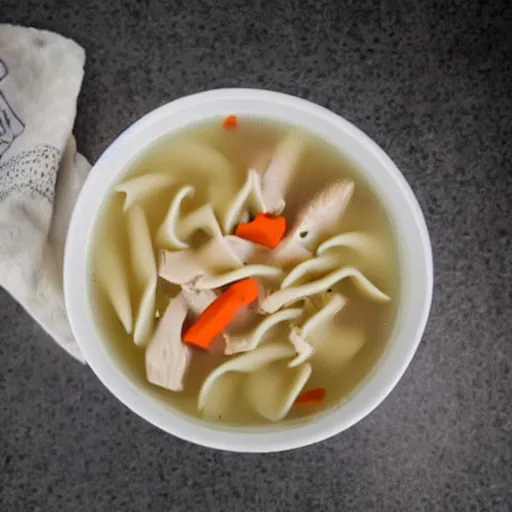 Image similar to toilet filled with chicken noodle soup