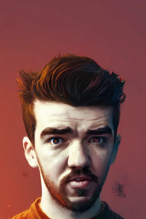 Prompt: a fancy portrait of the Irish YouTuber Seán William McLoughlin also known as jacksepticeye by Greg Rutkowski, Sung Choi, Mitchell Mohrhauser, Maciej Kuciara, Johnson Ting, Maxim Verehin, Peter Konig, 8k photorealistic, cinematic lighting, HD, high details, atmospheric,