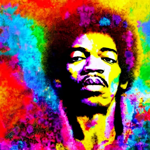 Prompt: jimi hendrix, artistic, abstract, colorful, 8 k, high detail,