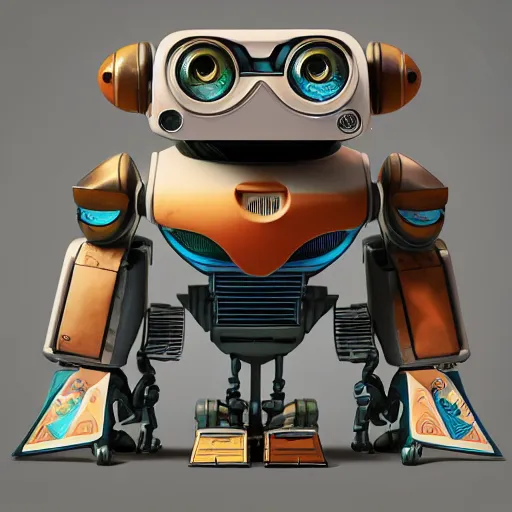 Image similar to two small chubby bots, hyperdetailed colourful, panelling, aerodynamic, intricate detail, holding, style of cute pokemon, with damaged rusty arms, antenna, jerboas, floating, white studio, oil, mechanical, cute toy, wall - e, ambient light, in the style of pixar animation, pokedstudios, blender, octane render, 8 k,